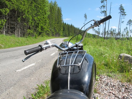 vintage-triumph-on-the-road